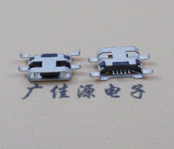 桥头镇MICRO USB 5PIN接口 沉板1.6MM 四脚插板无导位