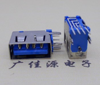 桥头镇USB 测插2.0母座 短体10.0MM 接口 蓝色胶芯