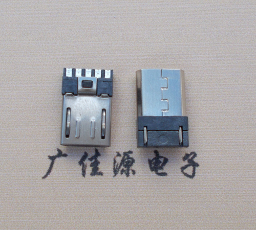桥头镇Micro USB 公头焊线短体10.5mm胶芯3.0前五后五